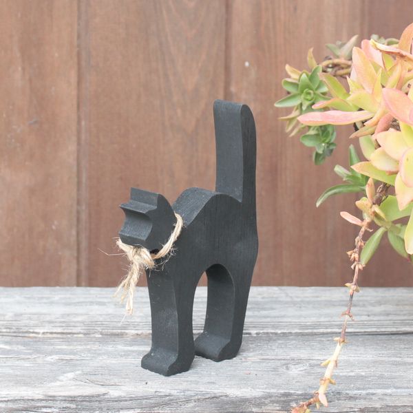 楽天市場】【数量限定セール】ハロウィン 飾り 黒猫 オブジェ ペイント