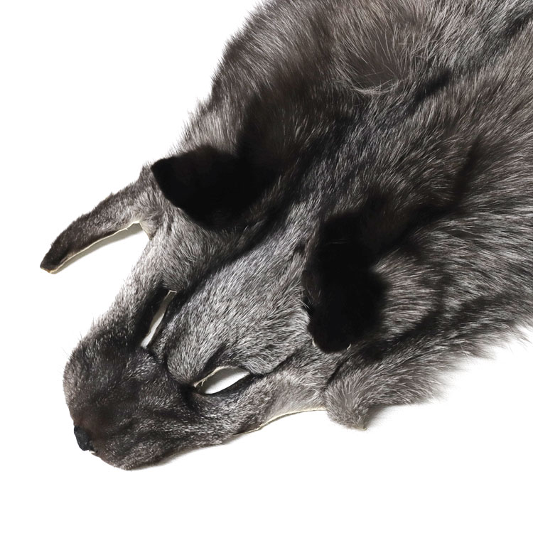 楽天市場】ブルーフロストフォックス ファー 原皮 顔付き ボア 剥製