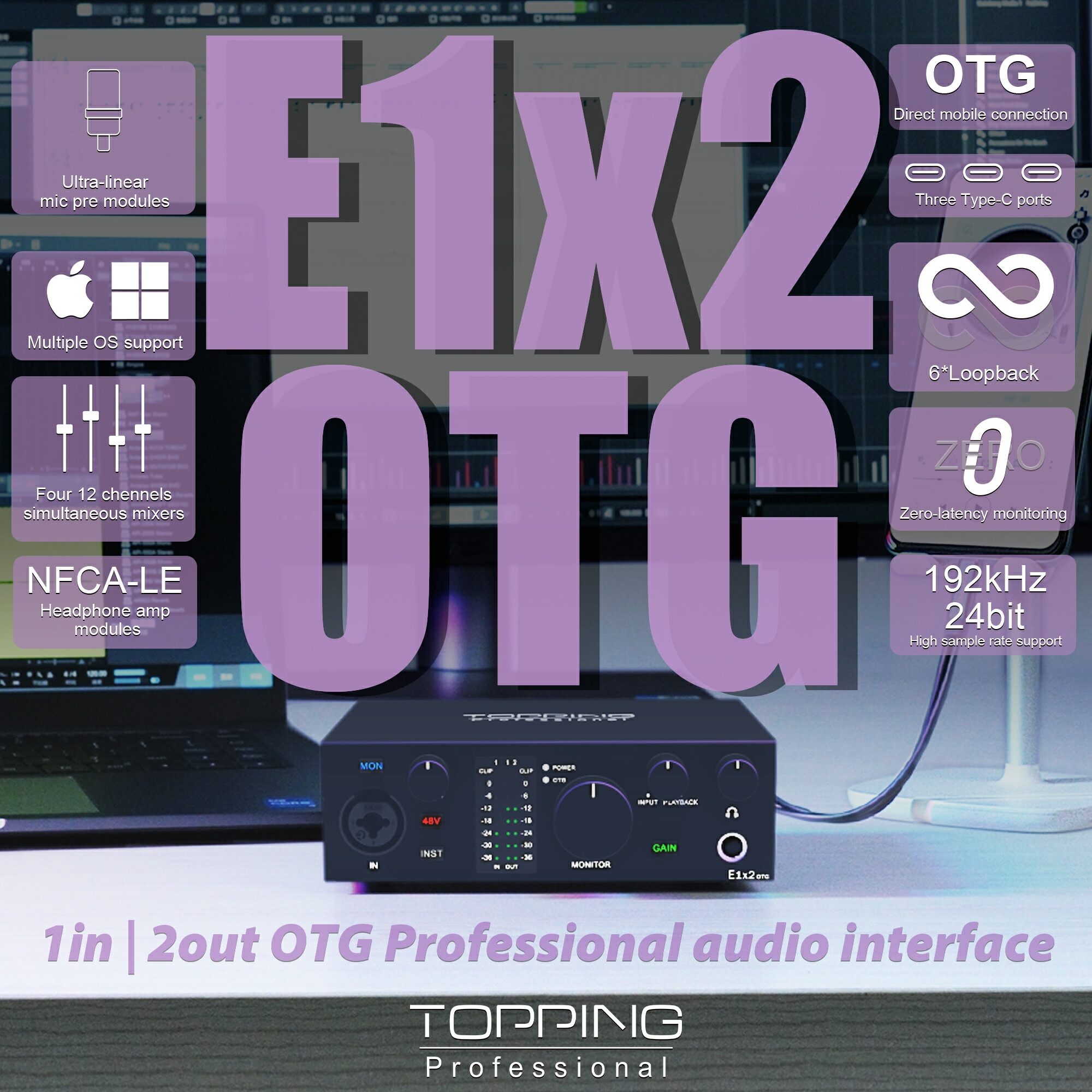 DTM・DAW TOPPING Professional E1x2 OTG Amazon.co.jp: TOPPING