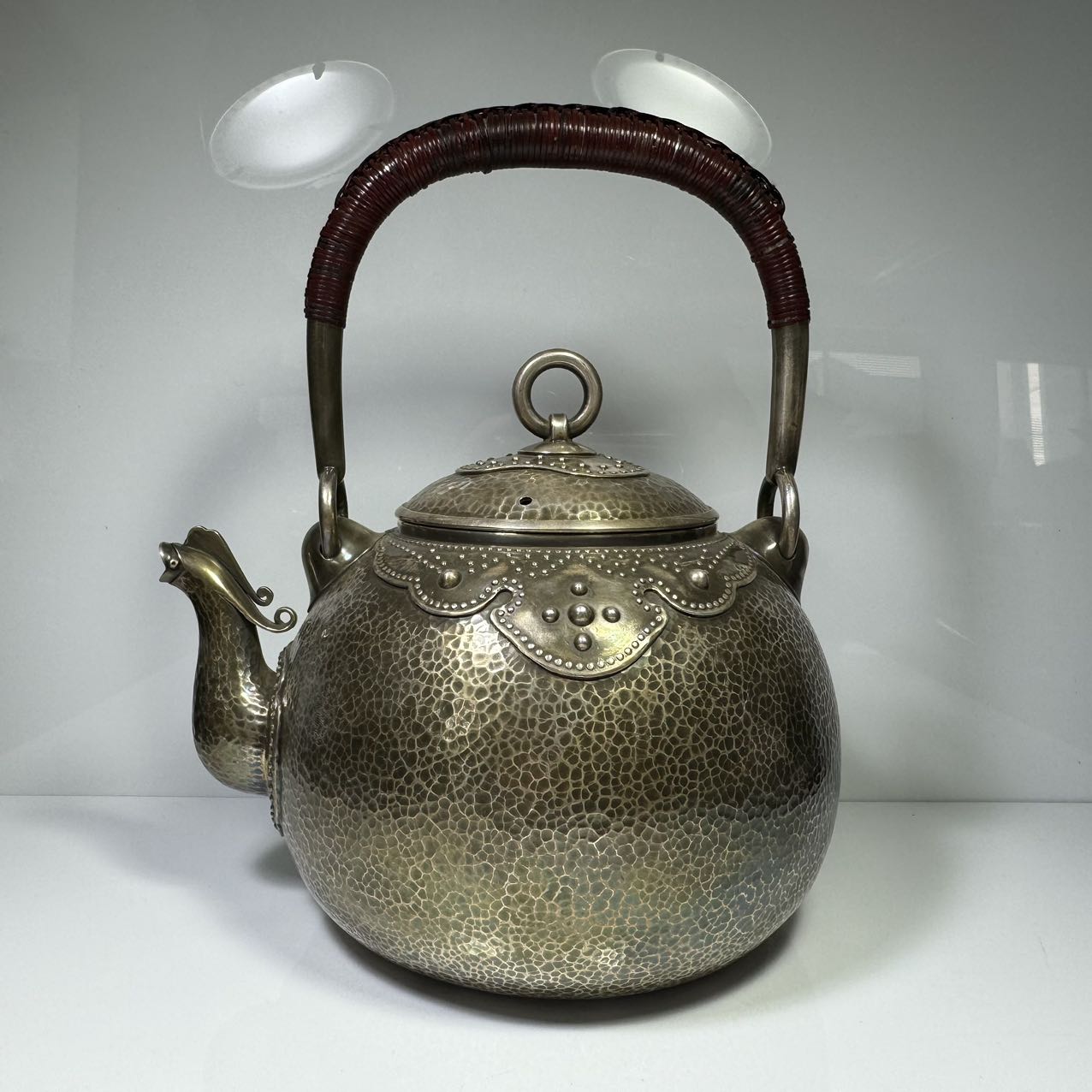 楽天市場】純銀細工 手作り 名越昌晴 秀逸作 鳳凰口彫宝珠形 煎茶道具