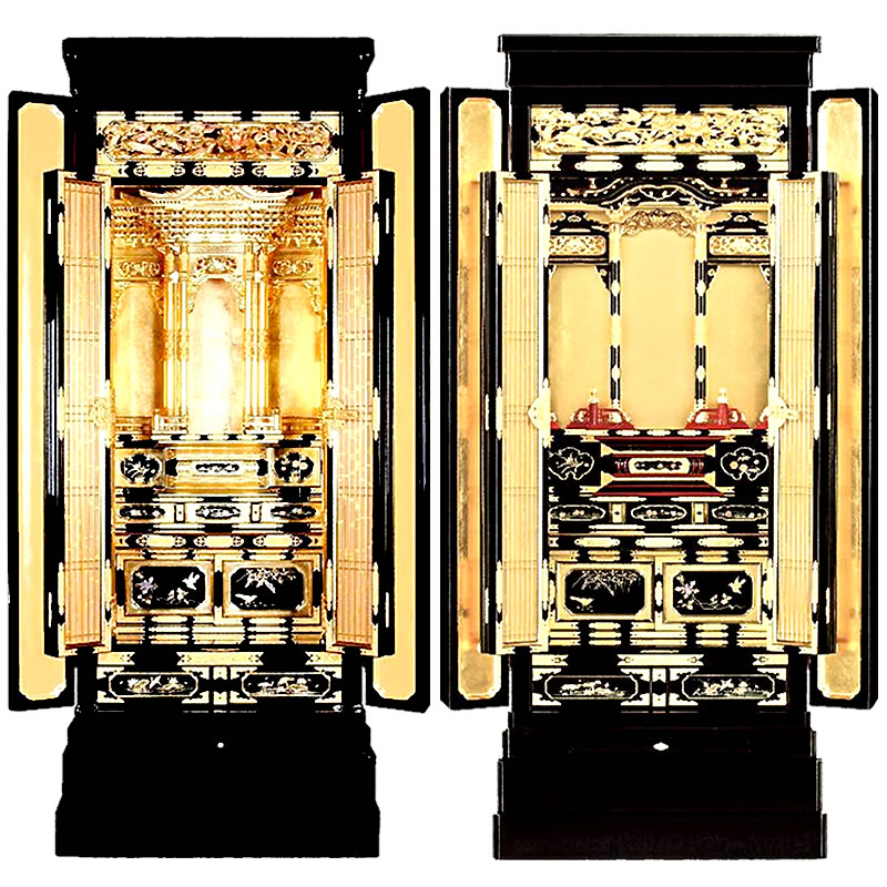 楽天市場】金仏壇・孔雀 経机付 57-22号【仏壇】【浄土真宗】【金仏壇