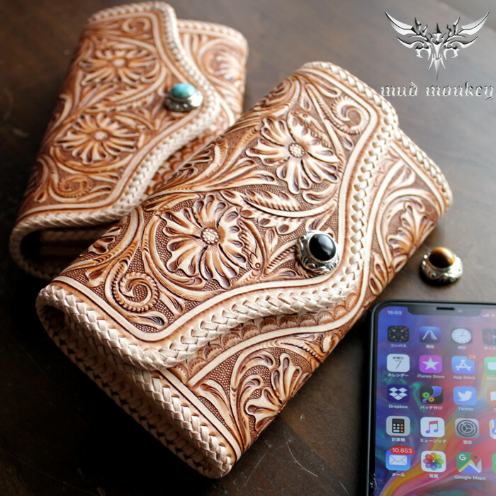 楽天市場】ウォレットバッグ 長財布 カービング ウォレット 総手彫り