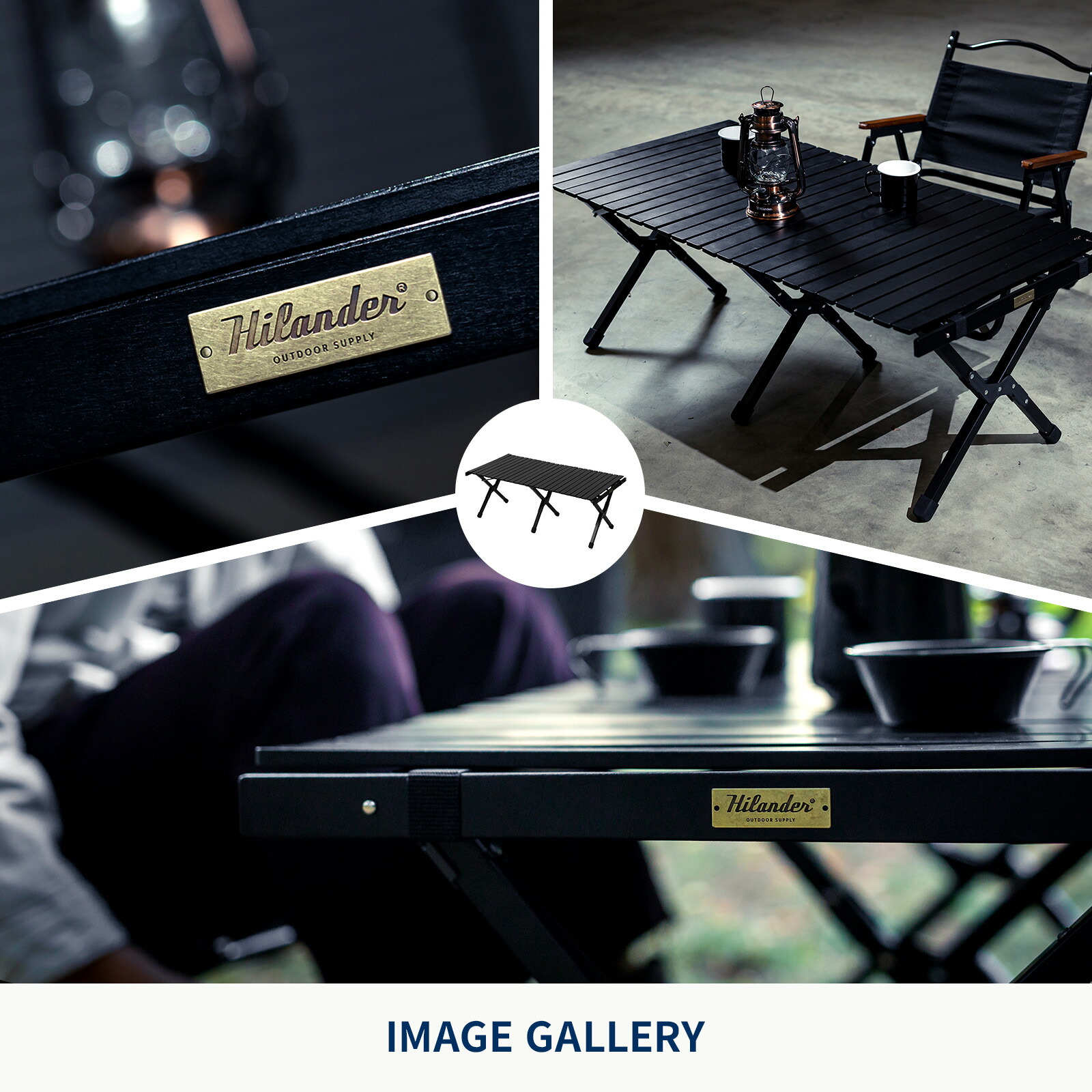 楽天市場】Hilander(ハイランダー) ウッドロールテーブルX Black