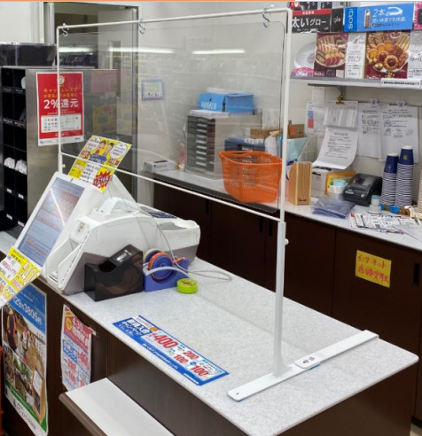 楽天市場】ウイルス飛沫感染防止コンビニレジカウンター用透明フェンス