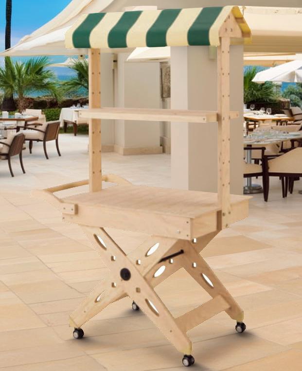 楽天市場】キャスター付き 屋台販売台 ショップワゴン マルシェ 出店