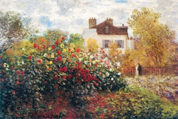 楽天市場】モネ作品 ダリアの咲く庭 ポスター 軽量アルミ製フィット