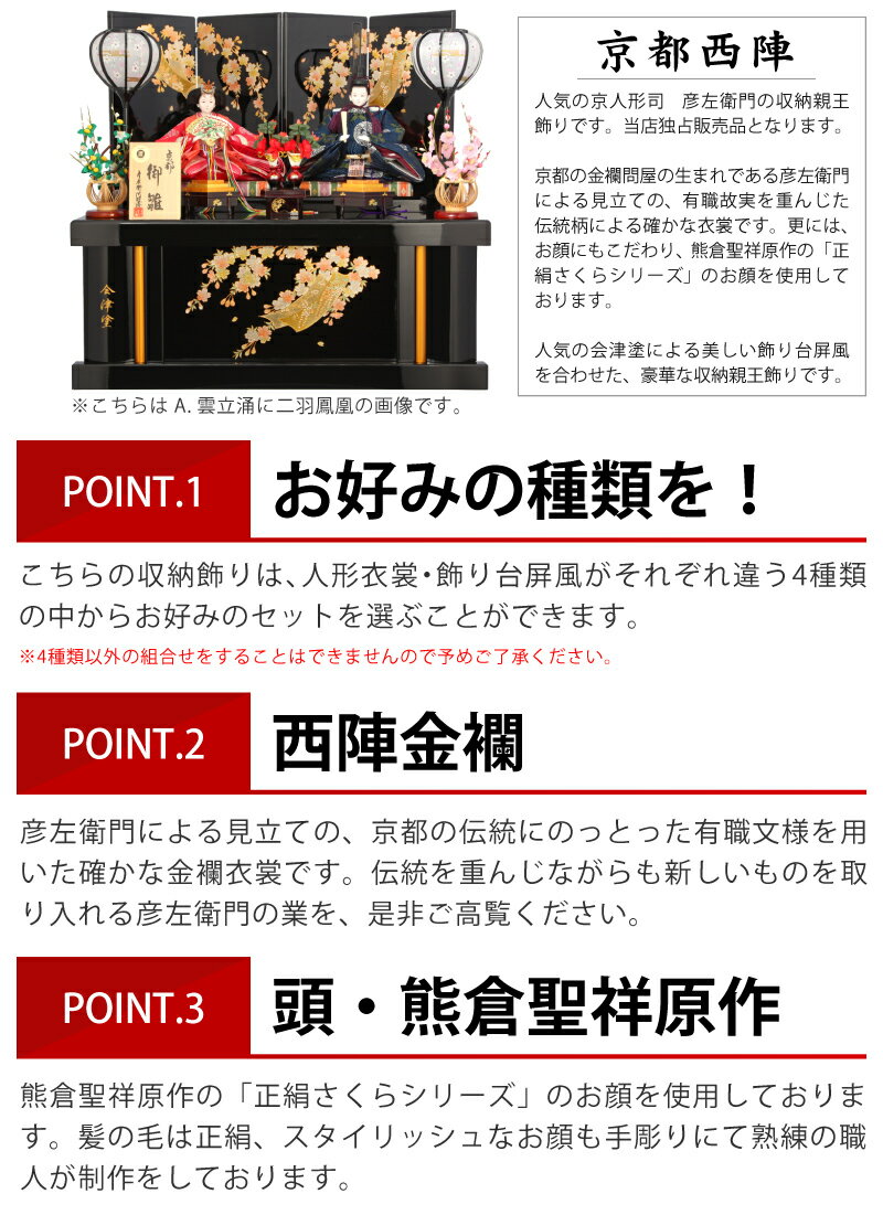 楽天市場】雛人形 コンパクト ひな人形 雛 収納飾り 親王飾り 彦左衛門