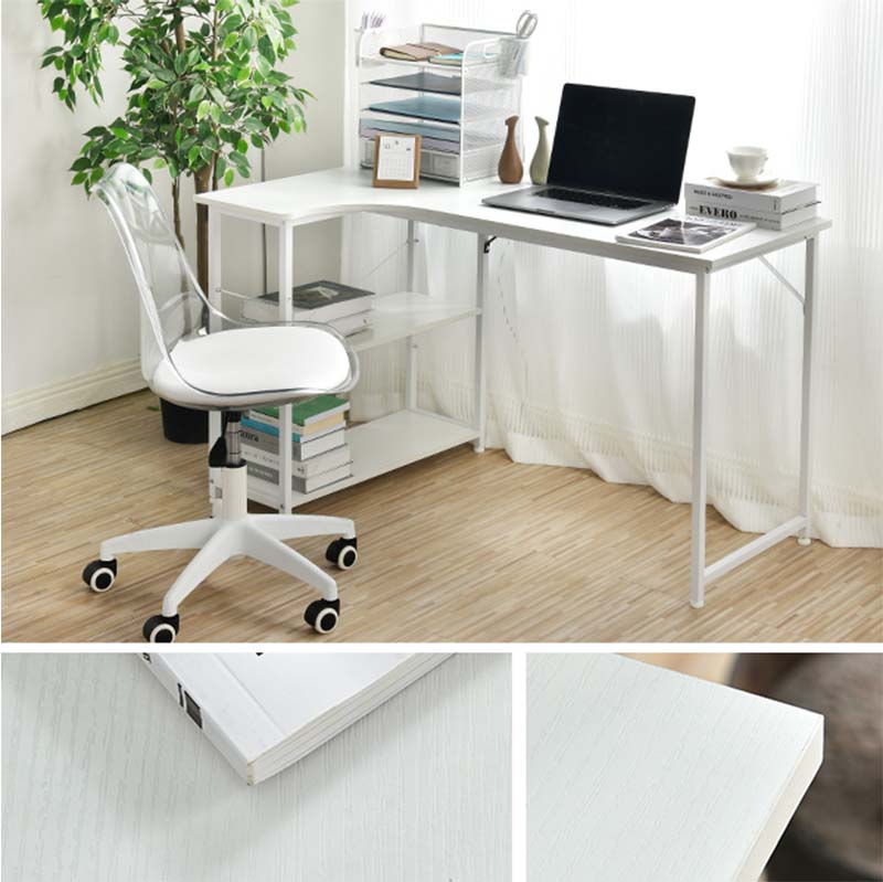 楽天市場】パソコンデスク L字 120cm 2段シェルフ付 パソコンデスク