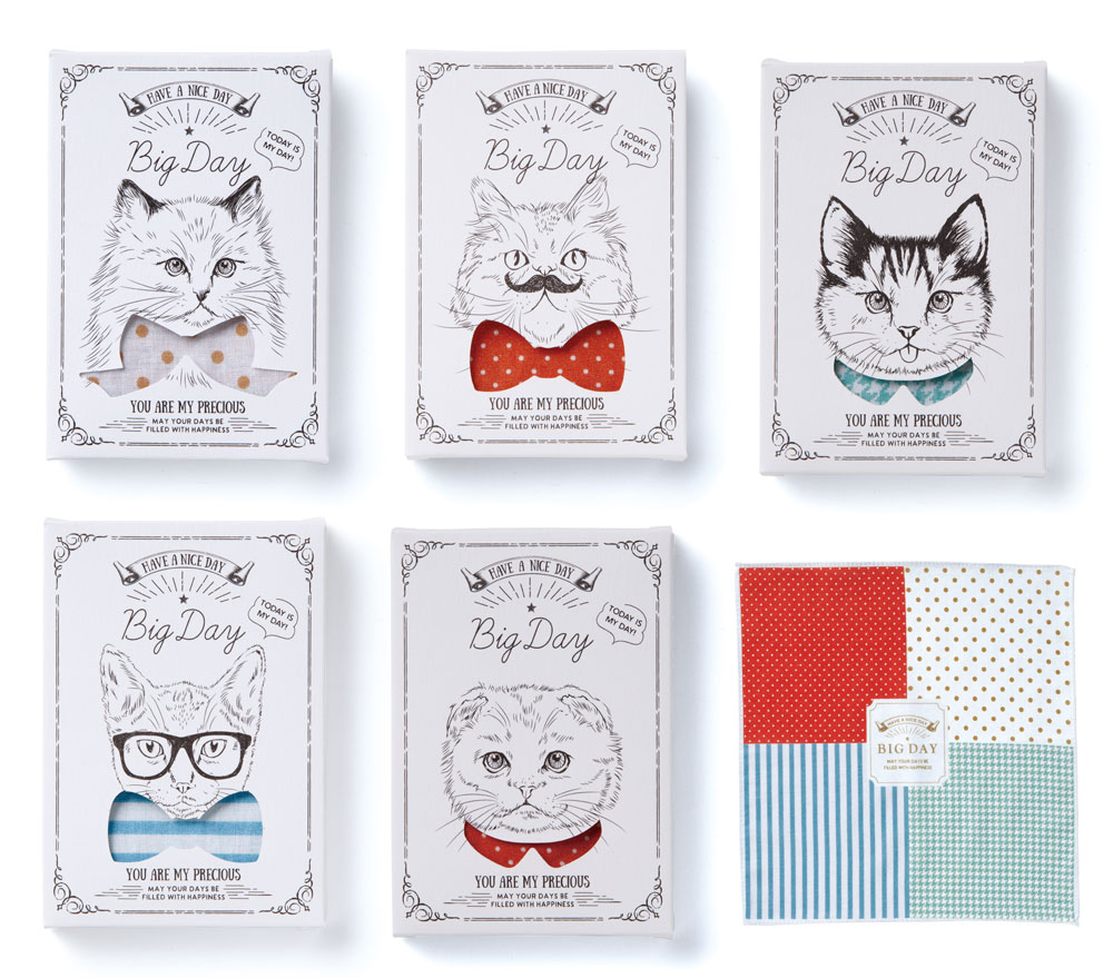 楽天市場】猫柄パッケージ ハンカチ プチギフト 10個セット
