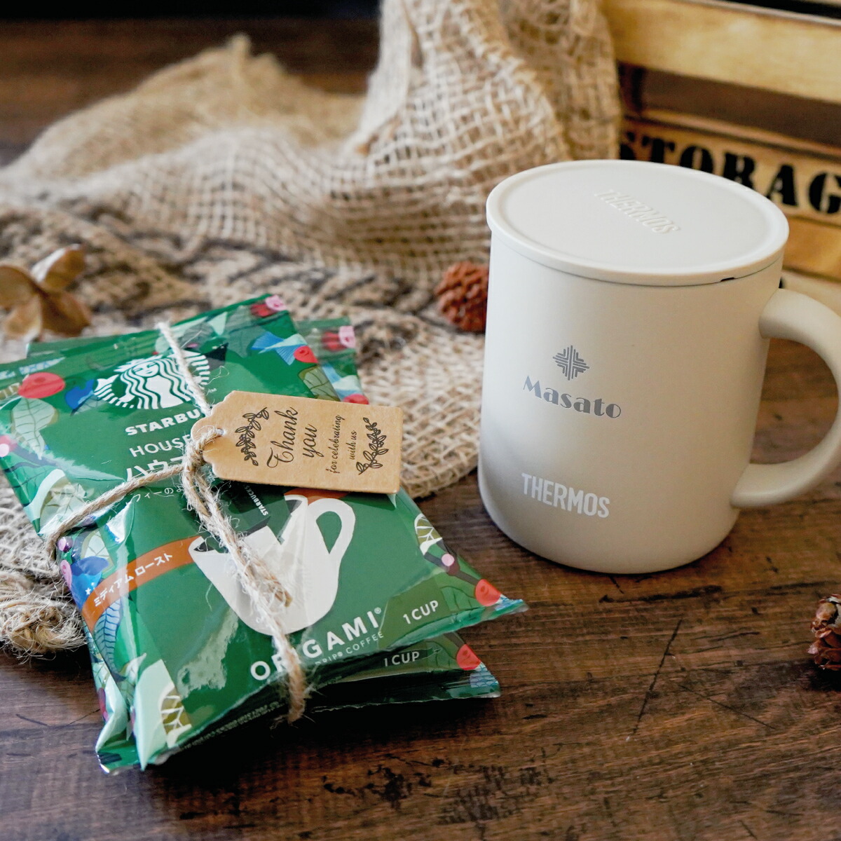 楽天市場】ギフト スタバ珈琲＆サーモス 真空断熱マグカップ 名入れ