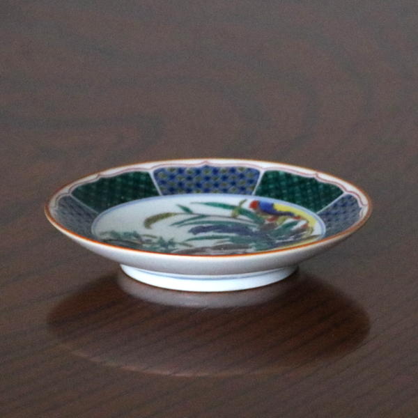 楽天市場】九谷焼 青郊窯豆皿 古九谷色絵鶉草花図MC-13 : 九谷陶芸