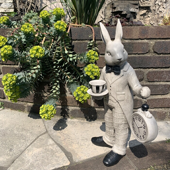楽天市場】【野川農園】ラビット（時計)(13237)H=47cm 不思議の国の