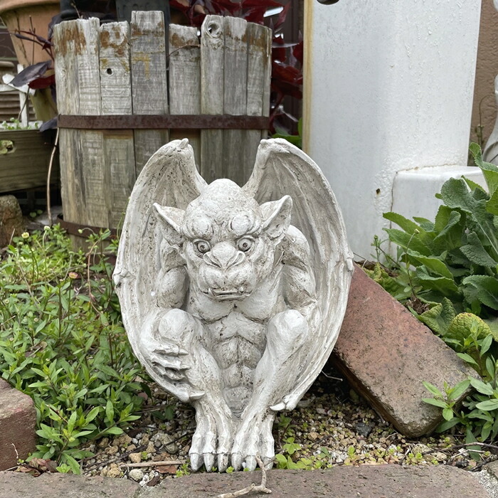 楽天市場】【野川農園】ガーゴイル おすわり(15446）【置物 ガーゴイル