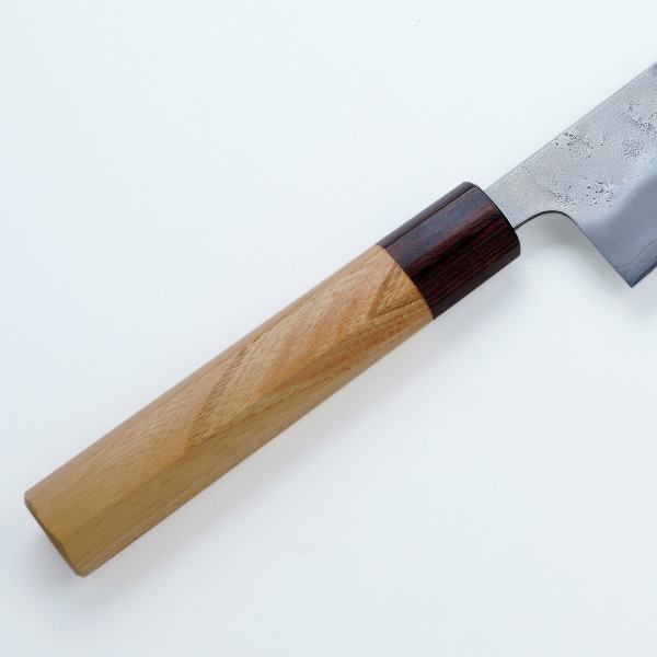 楽天市場】和牛刀 両刃 210mm 銀三ステンレス 割込み 梨地仕上げ 八角