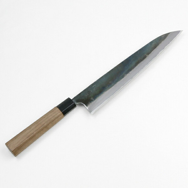 楽天市場】元兼 和牛刀 240mm 両刃 青紙1号 割込み 黒打ち仕上げ