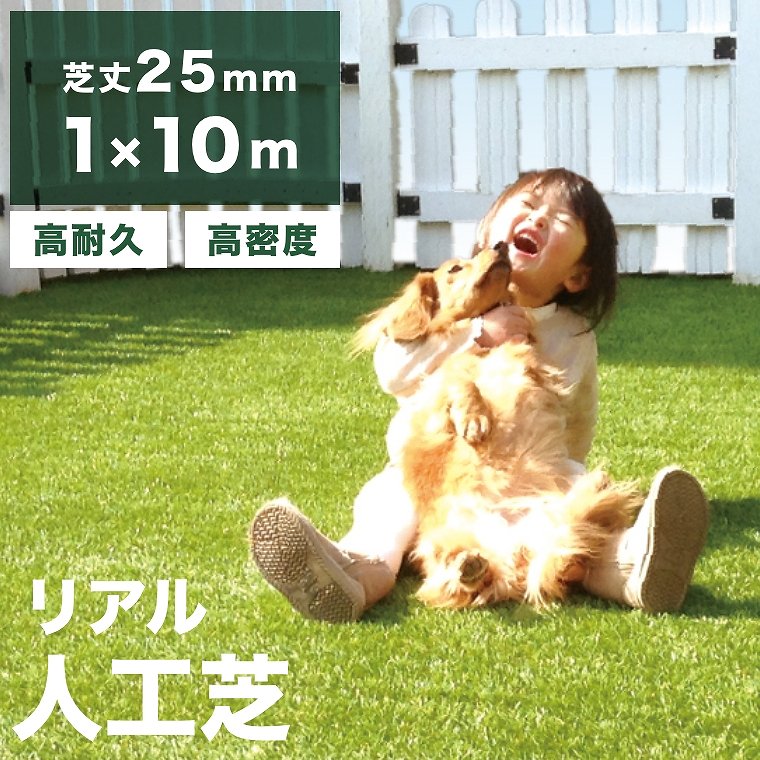 楽天市場】人工芝 リアル人工芝 ロール 1m×10m 芝丈25mm 芝生マット