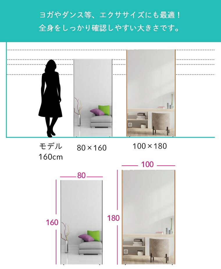 楽天市場】鏡 ミラー 鏡 姿見 全身鏡 割れない スタンドミラー ミラー