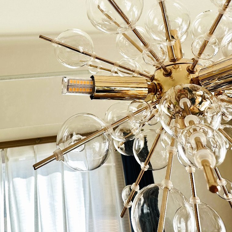 楽天市場】シャンデリア バブルシャンデリア LED 照明 4灯 ミニサイズ