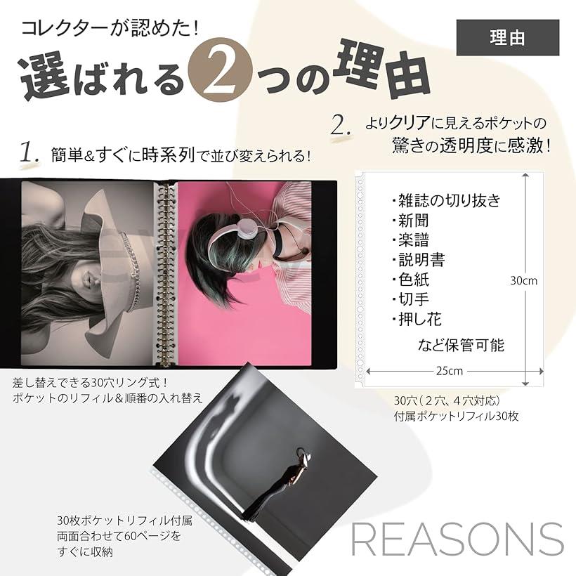 楽天市場】雑誌 切り抜き マガジン クリア ファイル A4変形ワイド 30穴