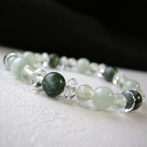 楽天市場】翡翠 セラフィナイト プレナイト 水晶 ブレスレット