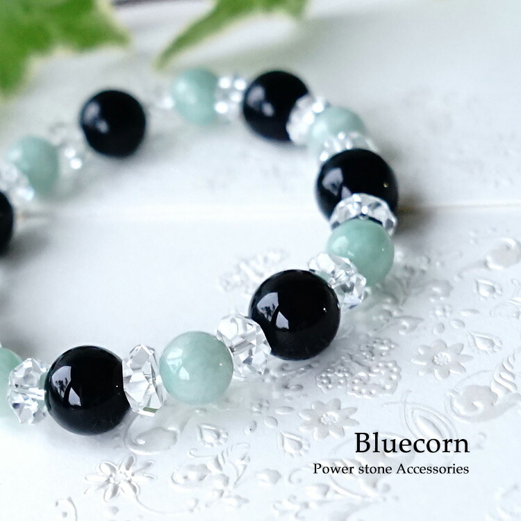 楽天市場】モリオン黒水晶 ビルマ翡翠 水晶 ブレスレット