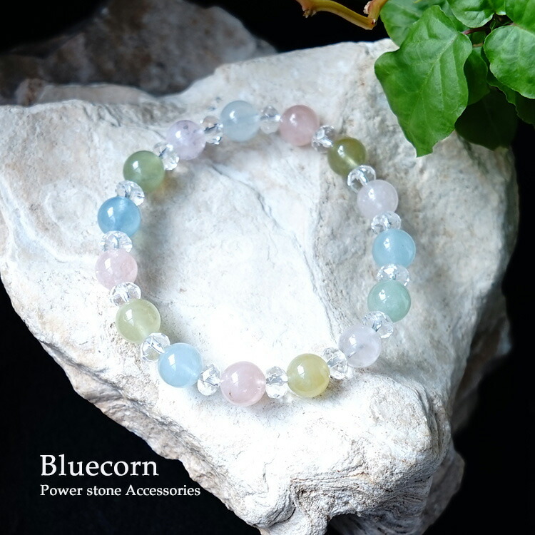 楽天市場】ミックス ベリル 水晶 ブレスレット パワーストーン 天然石