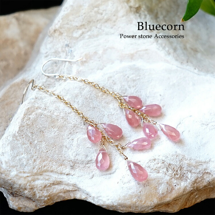 楽天市場】k18 インカローズ ロードクロサイト ピアス パワーストーン