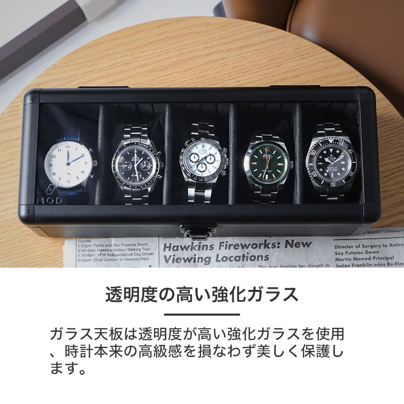 楽天市場】大きいサイズもお任せ オールブラック 5本収納 腕時計ケース