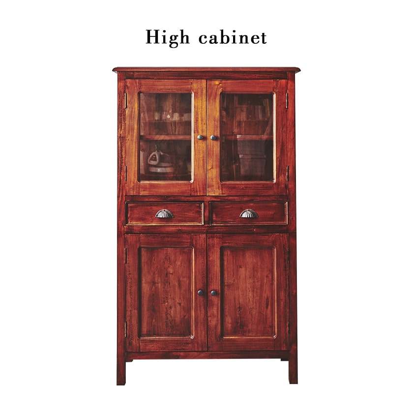 楽天市場】ハイキャビネット 木製 マホガニー材 完成品 コロニアル様式