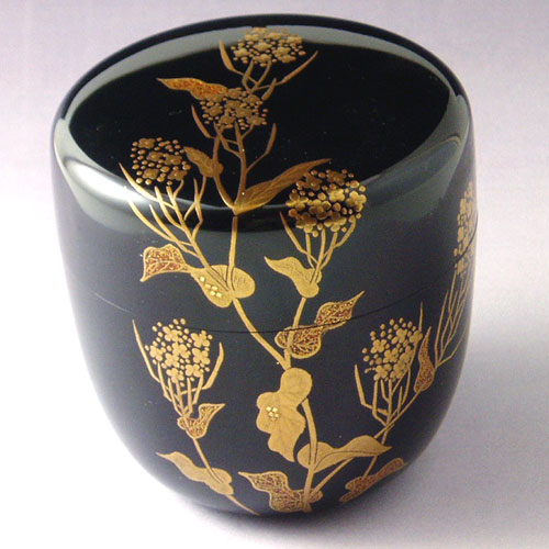 楽天市場】【茶道具】【送料・代引手数料無料】黒大棗菜の花蒔絵坂下雄