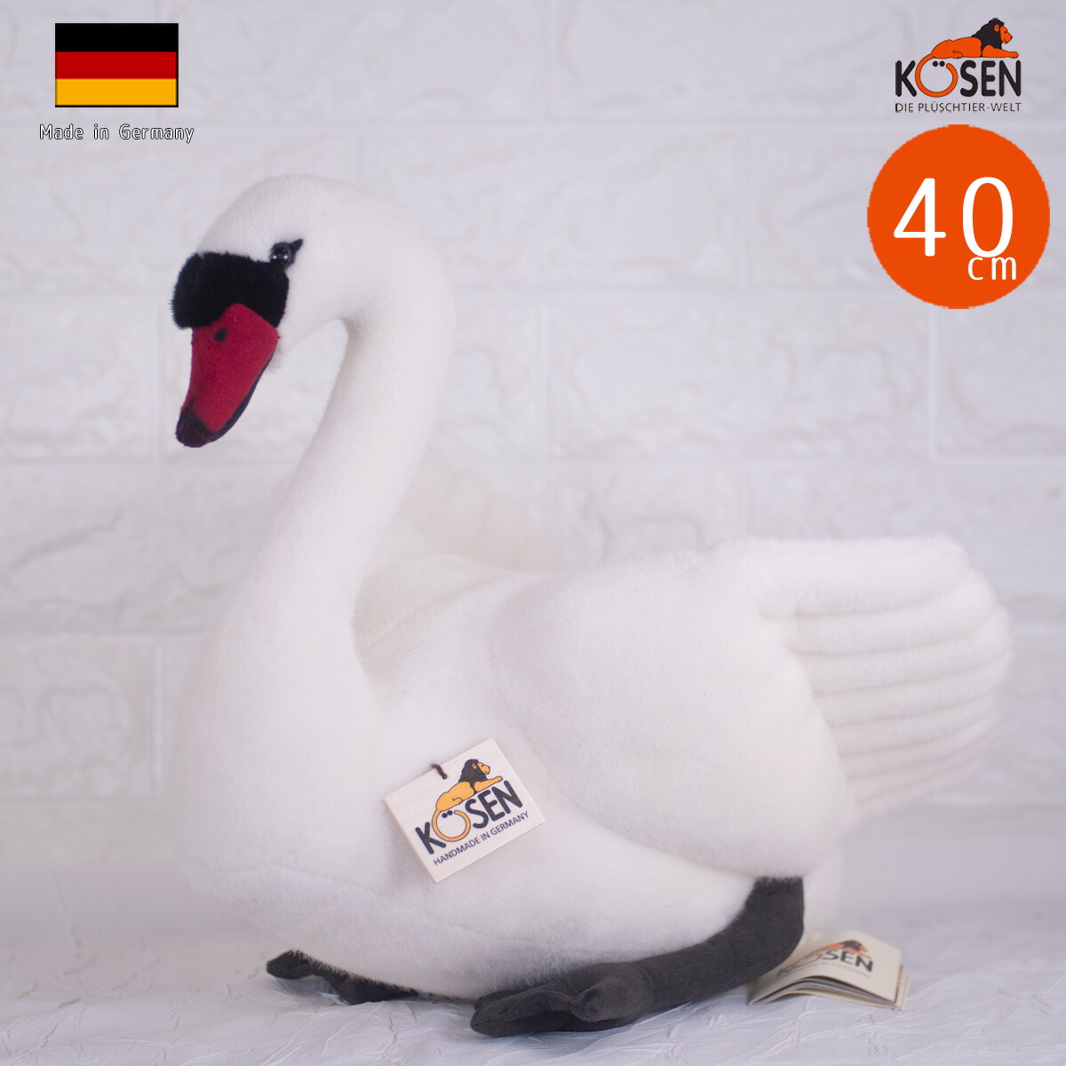 楽天市場】ケーセン ぬいぐるみ スワン 白鳥（大） 全長40cm グレー