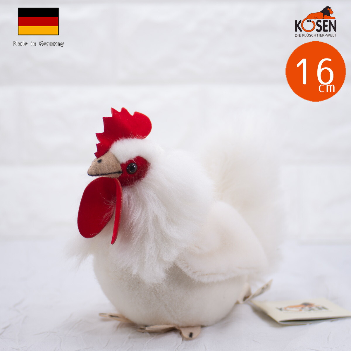 楽天市場】ケーセン ぬいぐるみ Kosen 雄鶏 白 16cm Rooster white