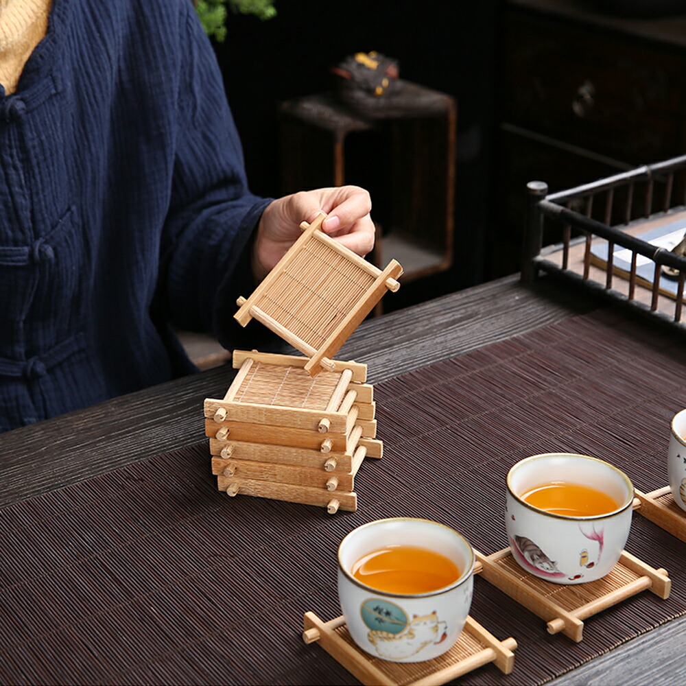 楽天市場】IwaiLoft 暮らしに馴染むコースター 手作り コースター 竹製