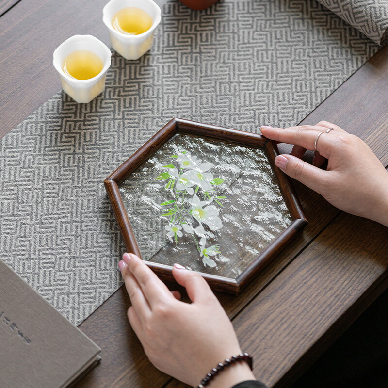 楽天市場】IwaiLoft 「漓水」 波模様トレー トレイ ガラス 盛器 六角形