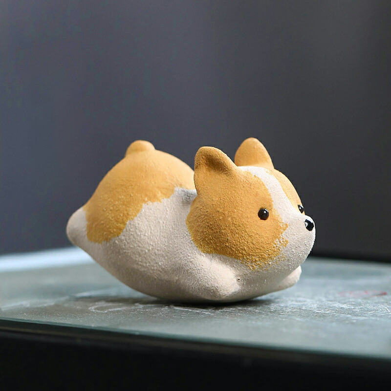 楽天市場】IwaiLoft 犬の置物 紫砂 陶器 コーギー いぬ かわいい 蓋置