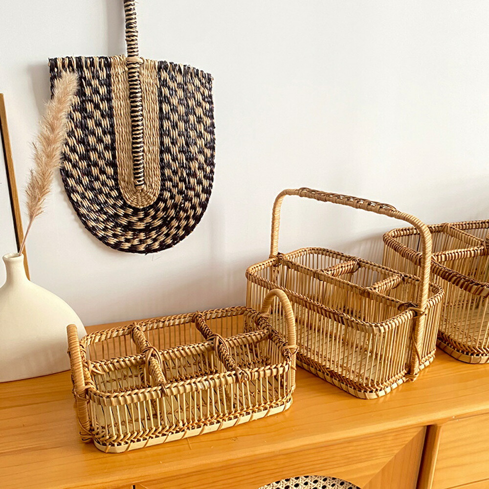 楽天市場】編み かご 藤 ふじ 手作り 竹籠 手提げ バスケット 藤かご