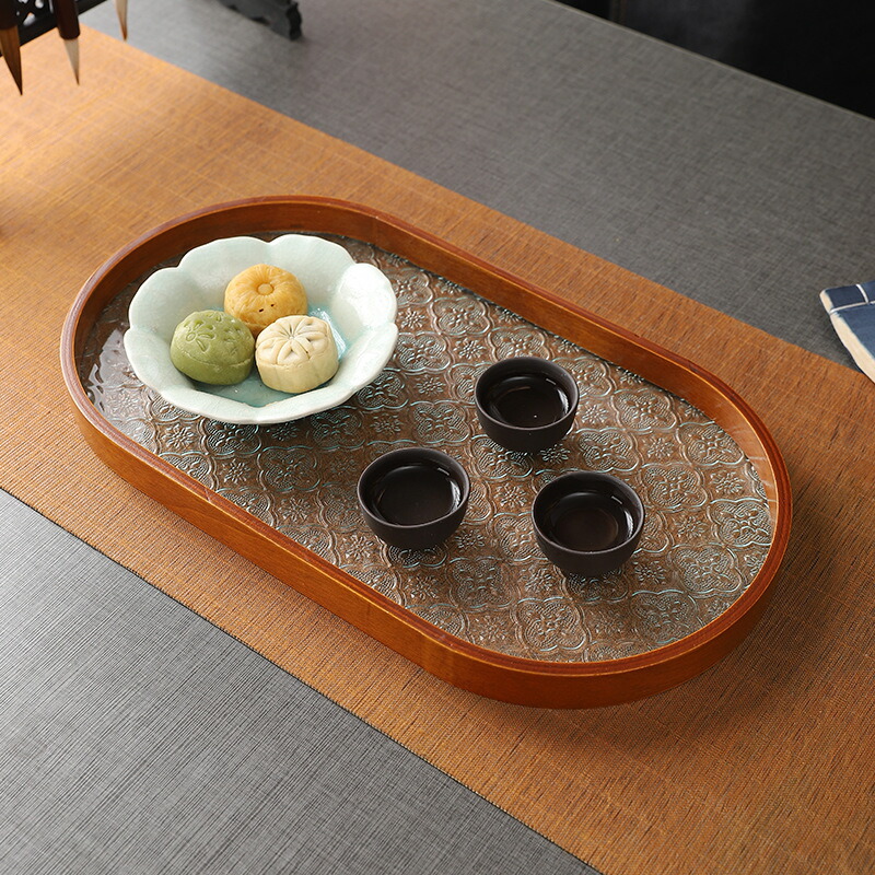 楽天市場】IwaiLoft 花海堂柄 フローラガラス トレー トレイ 木製