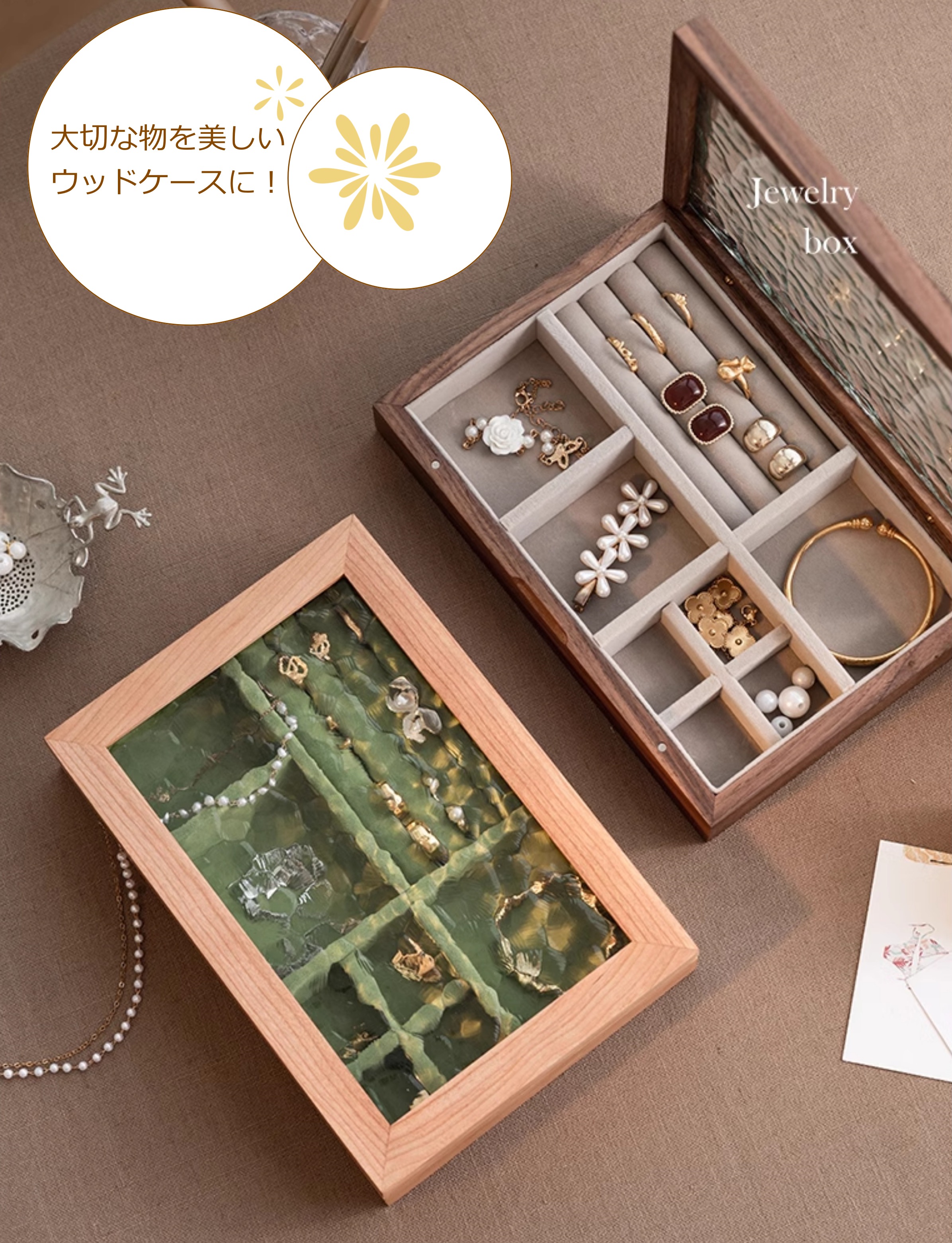 楽天市場】手作りのこだわりの品 フローラガラス ジュエリーボックス