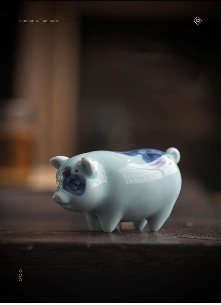 楽天市場】IwaiLoft こぶたの置物 豚 陶磁器 おしゃれ 手作り オブジェ