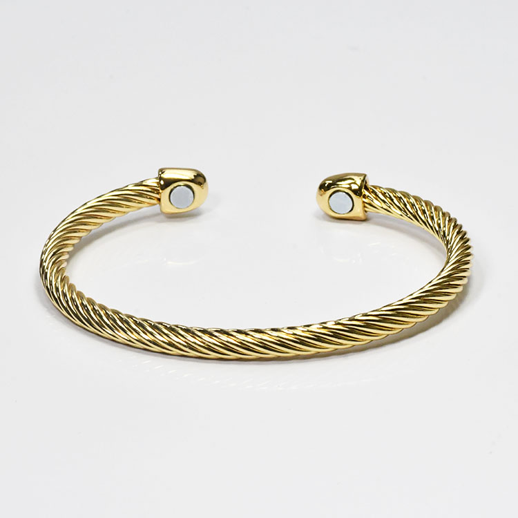 楽天市場】磁気バングル タイプA イエローゴールド ブレスレット