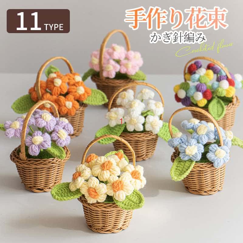 楽天市場】手作り ニット花 かぎ針編み ローズフラワー デスクトップ
