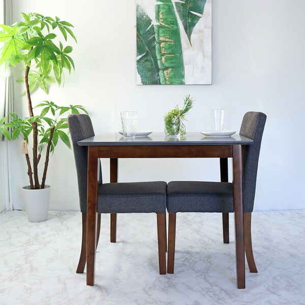 楽天市場】ダイニングテーブルセット 2人 グレー天板 3点 80 2人用 2人