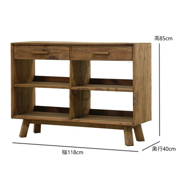 楽天市場】オープンシェルフ 118 古木 古材 無垢材 アンティーク調