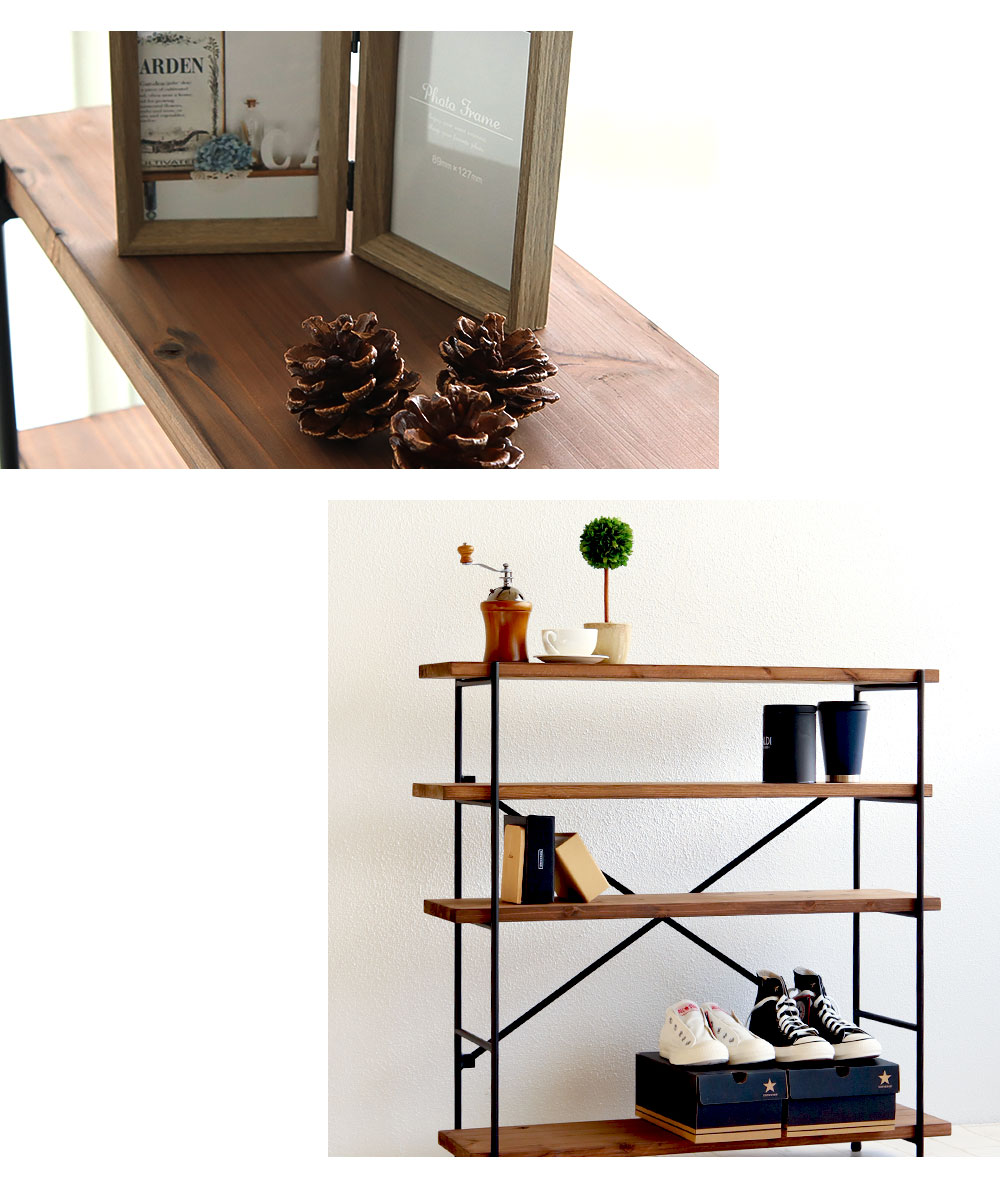 楽天市場】アイアンシェルフ 5段棚 完成品 かんたん組立 アイアン