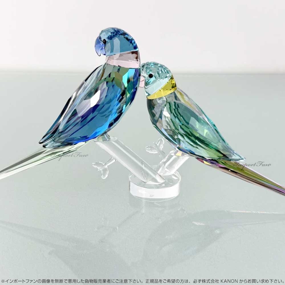 楽天市場】スワロフスキー ジャングル ビート 鳥 インコのカップル
