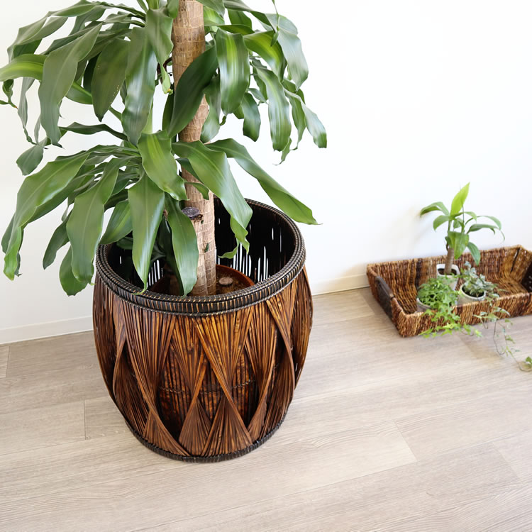 楽天市場】【当日発送】鉢カバー 大型 ラタン 高級 収納 アジアン