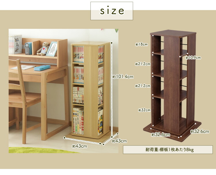 楽天市場】本棚 カラーボックス 4段 回転式本棚 飾り棚 絵本棚 大容量