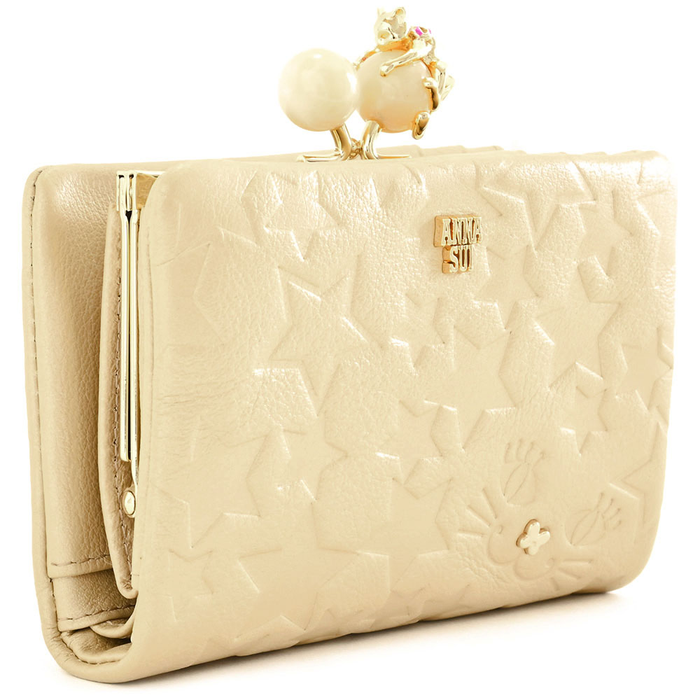 楽天市場】アナスイ 財布 二つ折り財布 がま口財布 ゴールド ANNA SUI