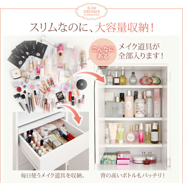 楽天市場】ドレッサー 姿見 全身ミラー 収納 スツール セット 化粧台