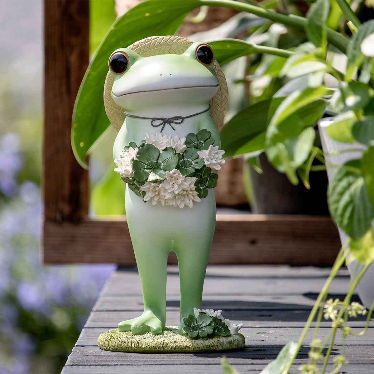 楽天市場】ガーデン オーナメント クローバーとカエル Copeau